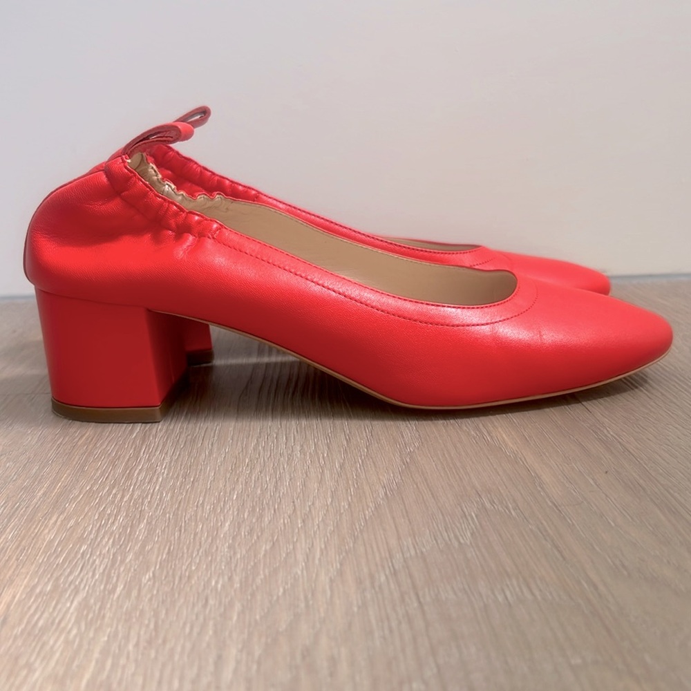 Everlane Red Heels with Chunky Block Heel